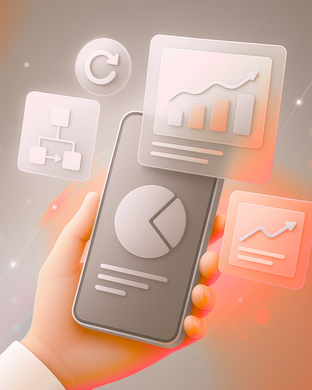 Team discussing workflow with charts